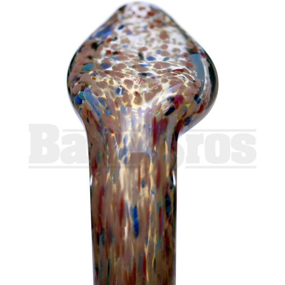 BUBBLER HAND PIPE THICK & HEAVY FRITT GLASS STONE ART 7" ASSORTED COLORS