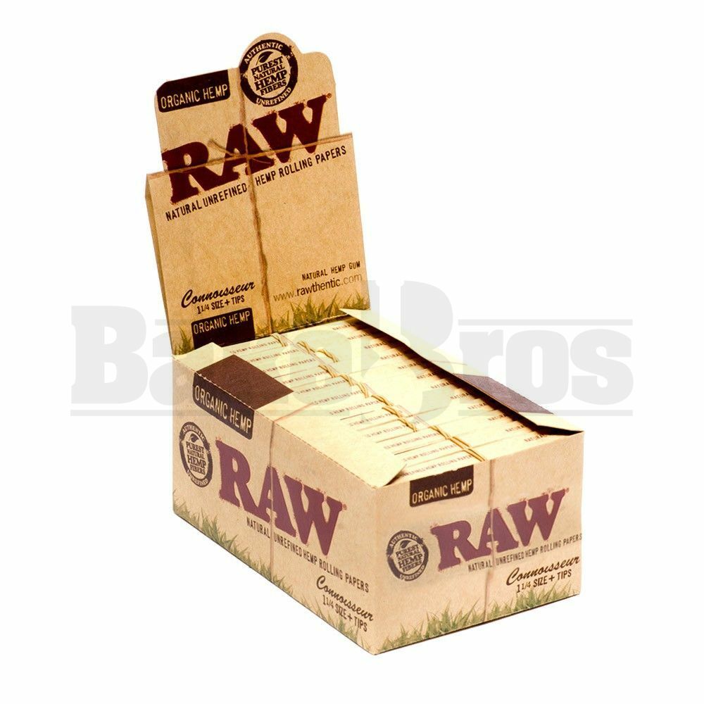 RAW UNREFINED PAPERS + TIPS ORGANIC 1 1/4 32 LEAVES UNFLAVORED Pack of 6