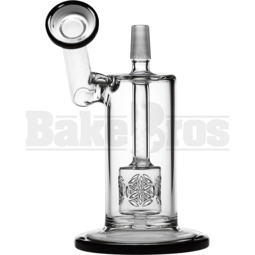 WP SIDE CAR RIG W/ BARREL SNOWFLAKE PERC 8" BLACK MALE 14MM