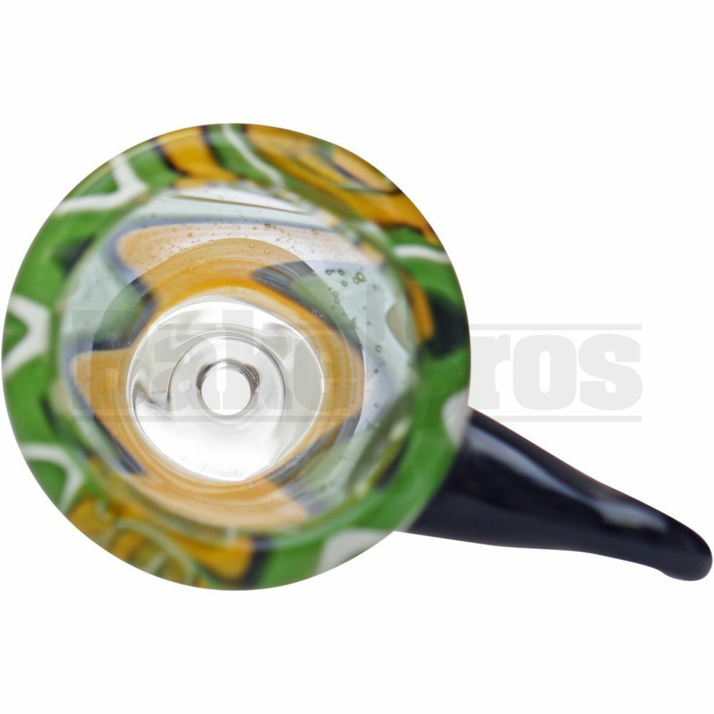 BOWL WIG-WAG ART DESIGN HOOK HANDLE ORANGE GREEN 18MM