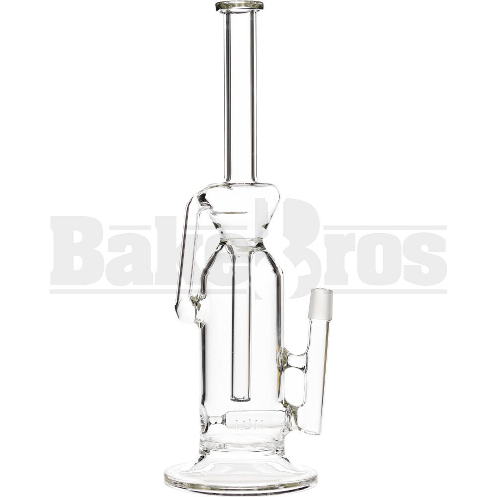 WP STRAIGHT TUBE FAT CAN FUNNEL RECYCLER W/ INLINE PERC 14" CLEAR MALE 18MM