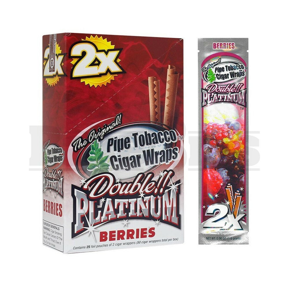 DOUBLE!! PLATINUM CIGAR WRAPS 2 PER PACK BERRIES Pack of 1