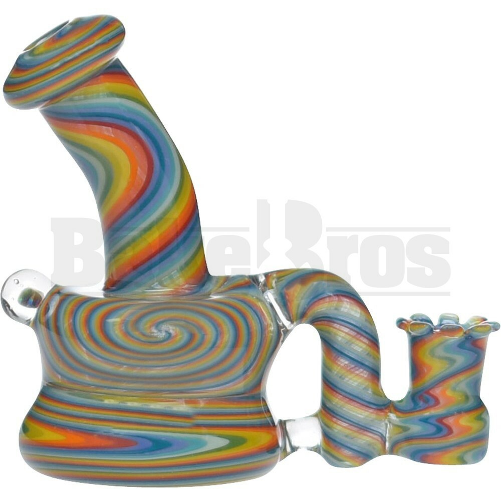 PHAT ASS GLASS WP MICRO TURTLE NECK 3" SWIRL W/ OPAL RAINBOW FEMALE 10MM