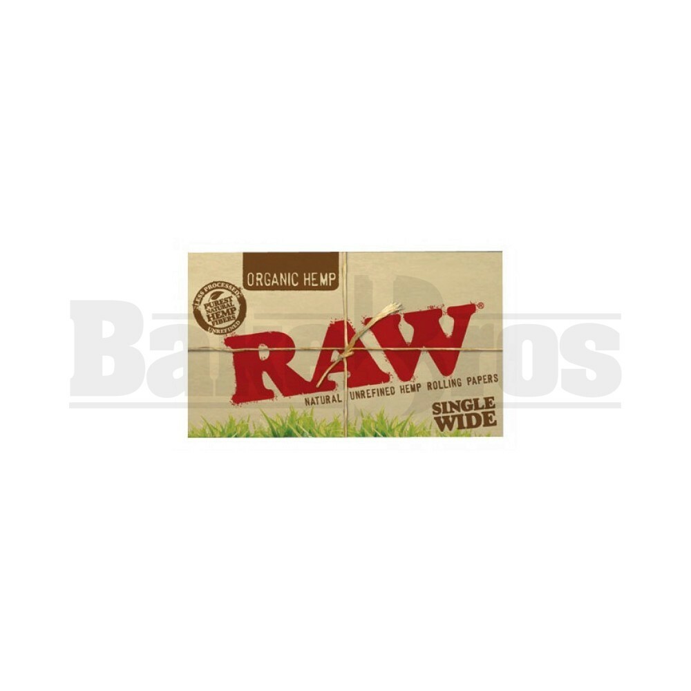 RAW PAPERS ORGANIC SINGLE WIDE SINGLE WINDOW 50 LEAVES UNFLAVORED Pack of 12