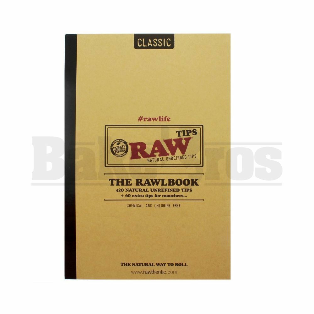 RAW NATURAL UNREFINED TIPS THE RAWLBOOK 420 NATURAL UNREFINED TIPS PLUS 60 EXTRA TIPS FOR MOOCHERS CHEMICAL AND CHLORINE FREE 480 TIPS NATURAL Pack of 1 REGULAR