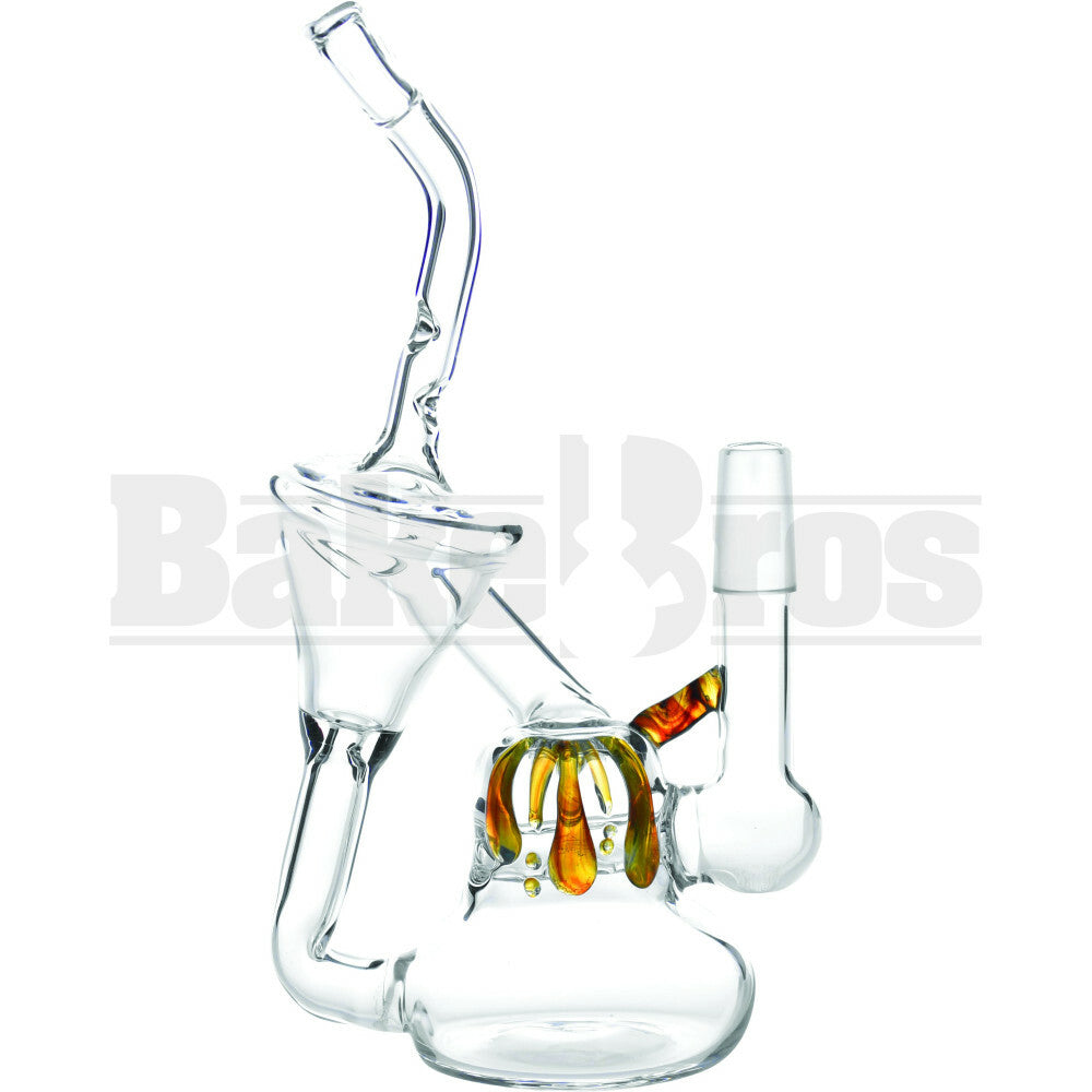 WP STUMP RECYCLER INLINE PERC RED DRIP 8" CLEAR MALE 14MM