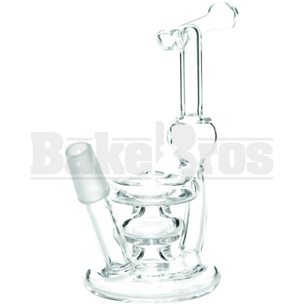 WP MINI BUBBLER 2 STACKED DISKS 5" CLEAR MALE 14MM