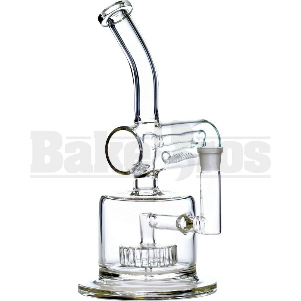 WP BENT NECK SIDE LINE W/ CIRQ & INLINE PERC 12" CLEAR FEMALE 18MM