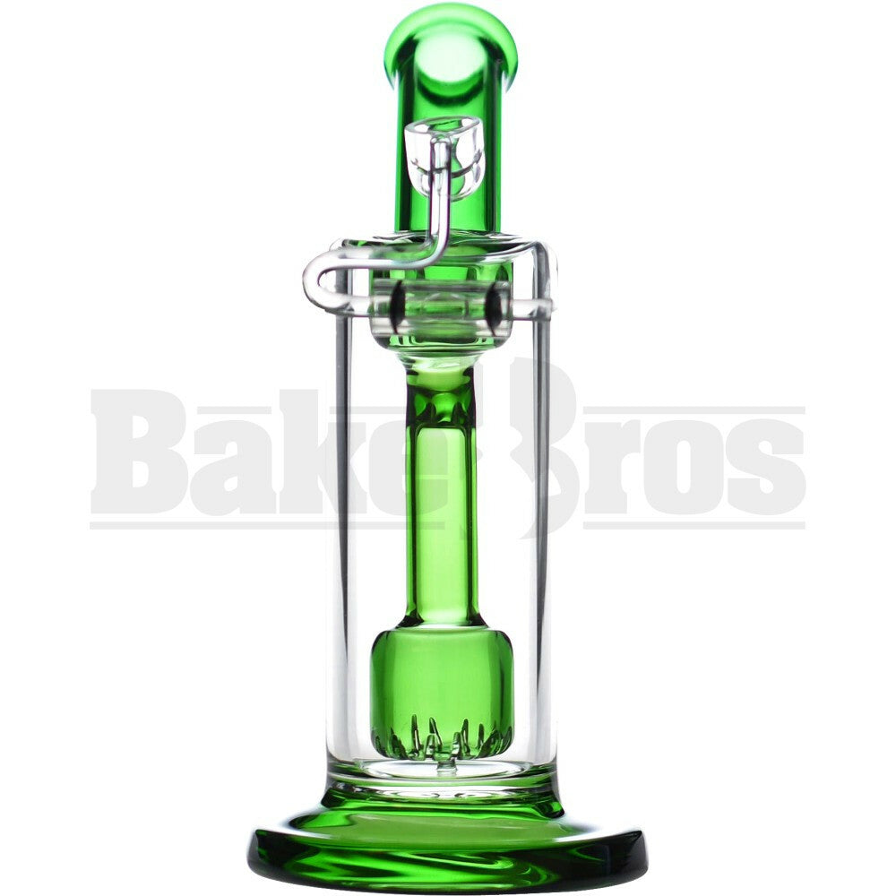 BUBBLER HAND PIPE SLIT CYLINDER PERC SWIVEL HONEYBUCKET NAIL 8" GREEN