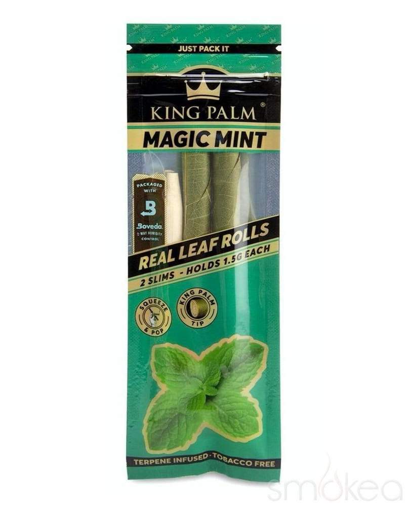 King Palm Wraps Slim 2 per Pack Magic Mint Pack of 20 Full Box