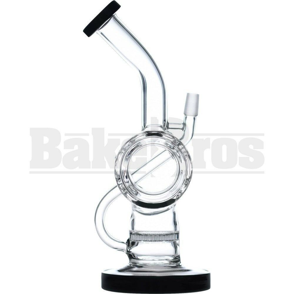 WP BENT NECK HOLLOW BARREL W/ DONUT & HONEYCOMB PERC 11" BLACK MALE 14MM