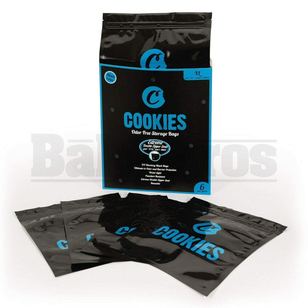 COOKIES STORAGE BAGS EXTRA LARGE 8.5" X 10" ODOR FREE BLACK Pack of 1 6 Per Pack