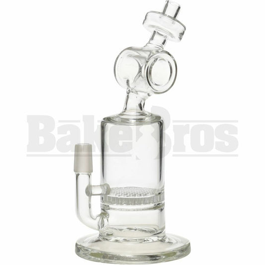 WP BARREL NECK TO CAN W/ HONEYCOMB DICK PERC 7" CLEAR MALE 14MM