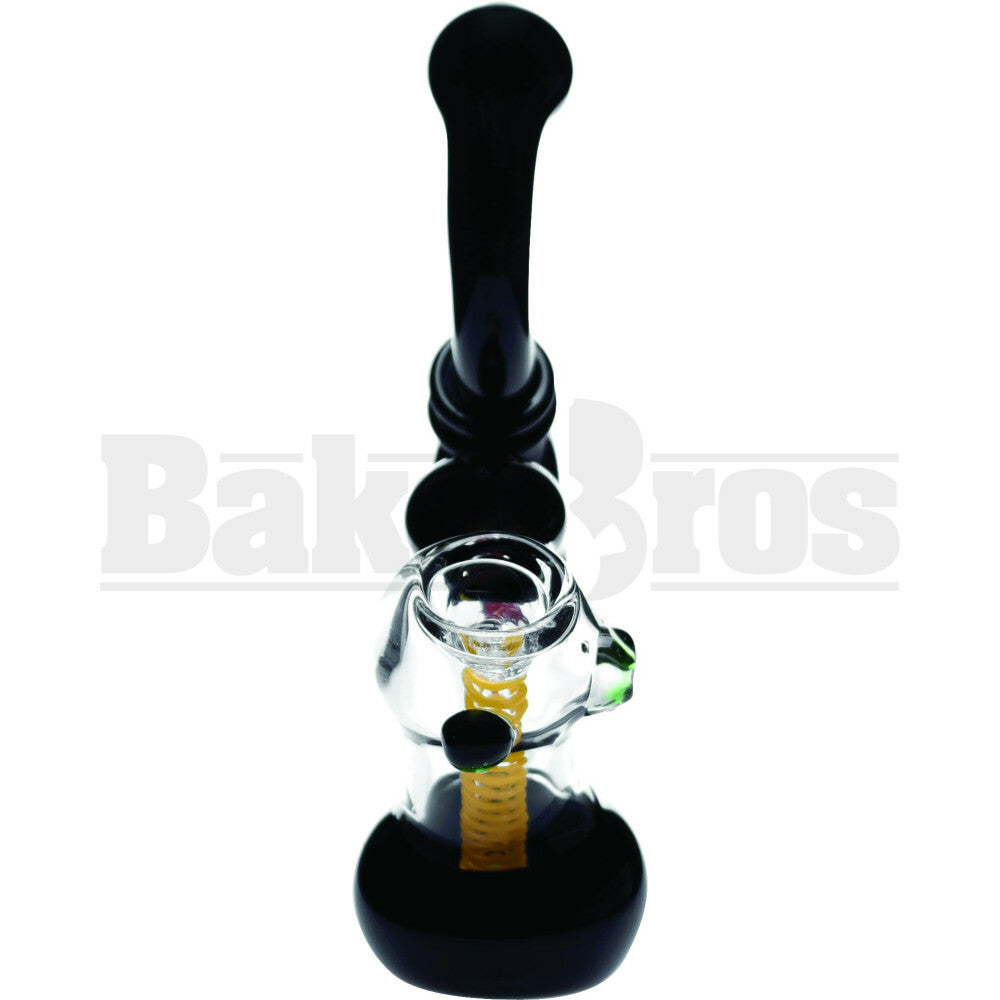 BUBBLER HAND PIPE 2 CHAMBER COIL DESIGN 8" ASSORTED COLORS