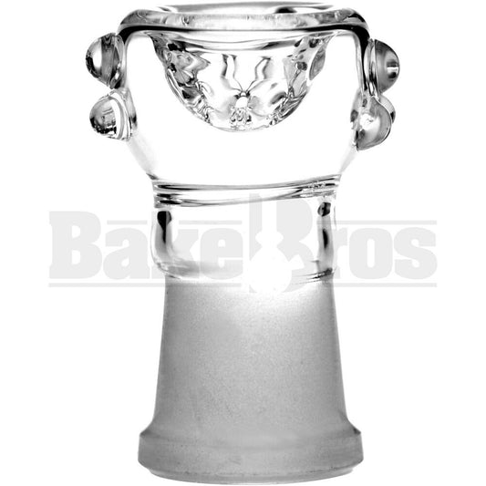 FEMALE BOWL SPHERE HEAD GRIP DOTS FULL MELT CLEAR 18MM