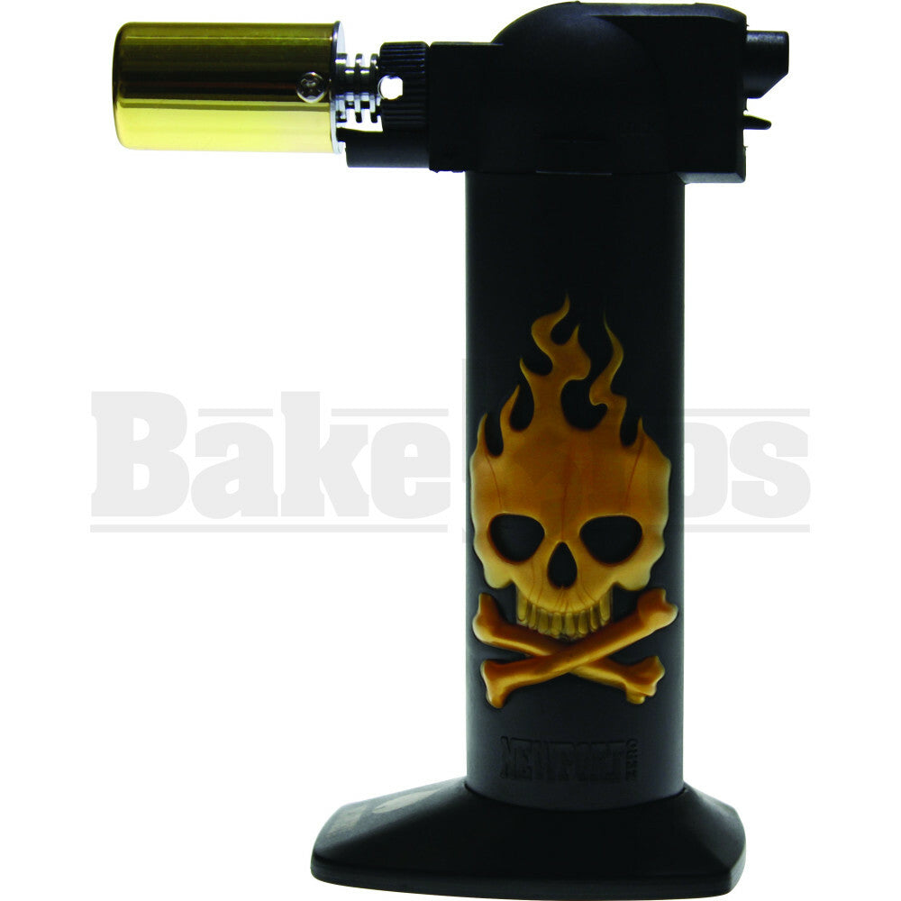 NEWPORT ZERO LIGHTER TORCH (SKULLS) NBT035 GOLD Pack of 1 6"