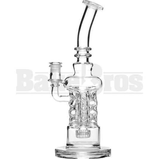 WP BENT NECK SWISS HEXACANNON W/ MATRIX PERC 11" CLEAR FEMALE 14MM