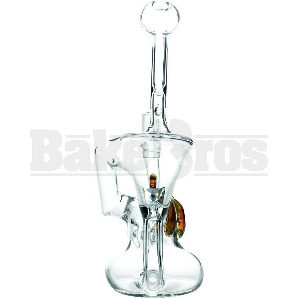 WP STUMP RECYCLER INLINE PERC RED DRIP 8" CLEAR MALE 14MM