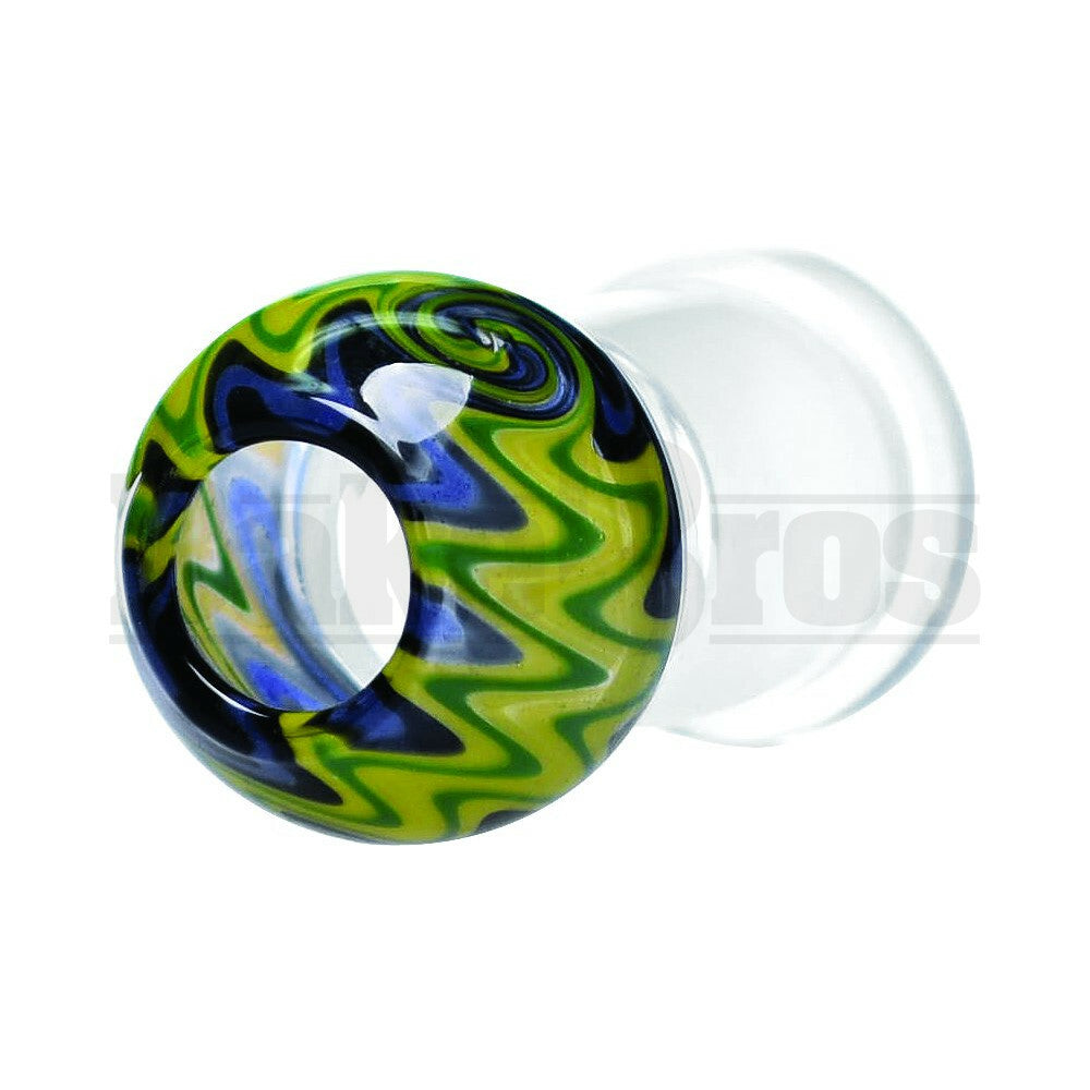 DOME VAPOR WIG-WAG ART DESIGN YELLOW GREEN PURPLE 18MM