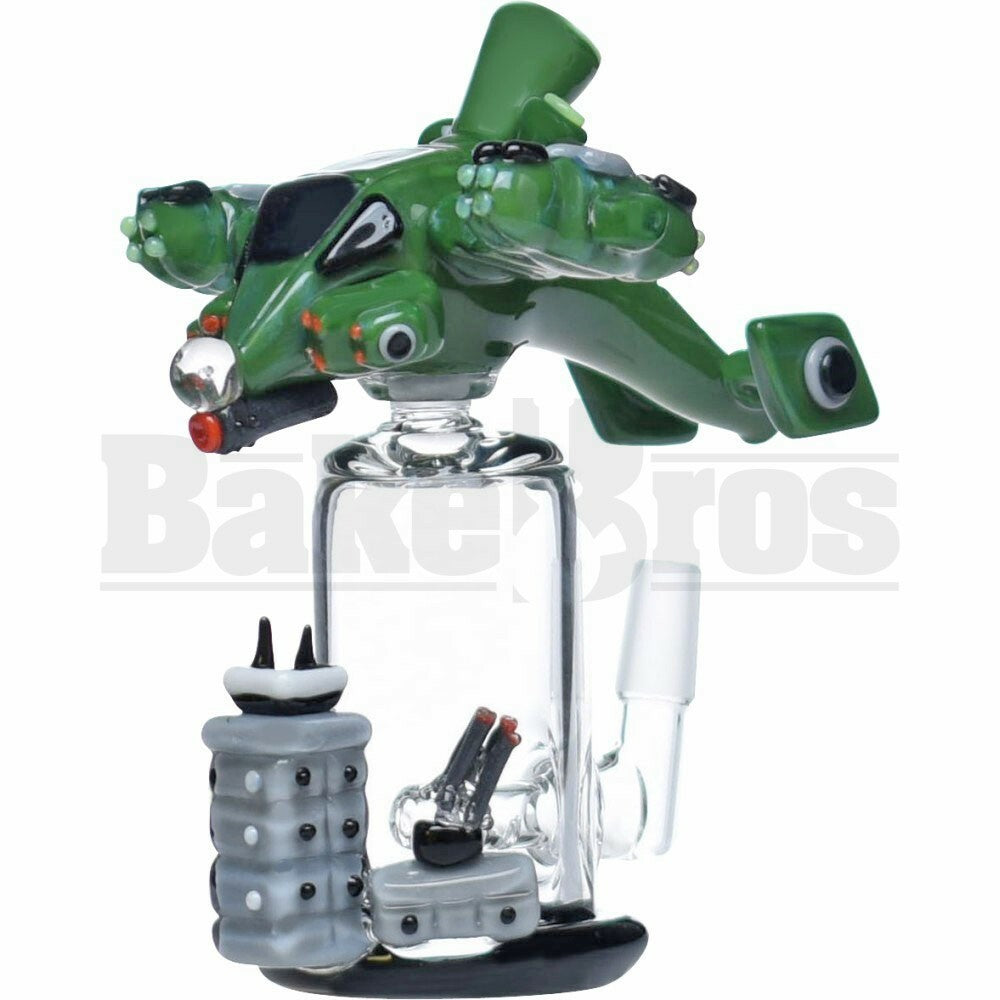 EMPIRE GLASSWORKS WP GUNSHIP 2 PIECE OIL RIG W/ INLINE PERC 6" GREEN MALE 14MM