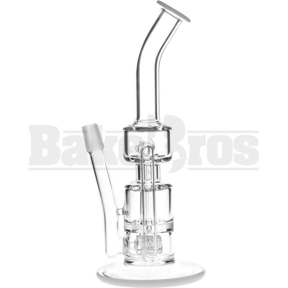 WP BARREL PERC KLEIN RECYCLER ANGLE MOUTH 10" IVORY WHITE MALE 18MM