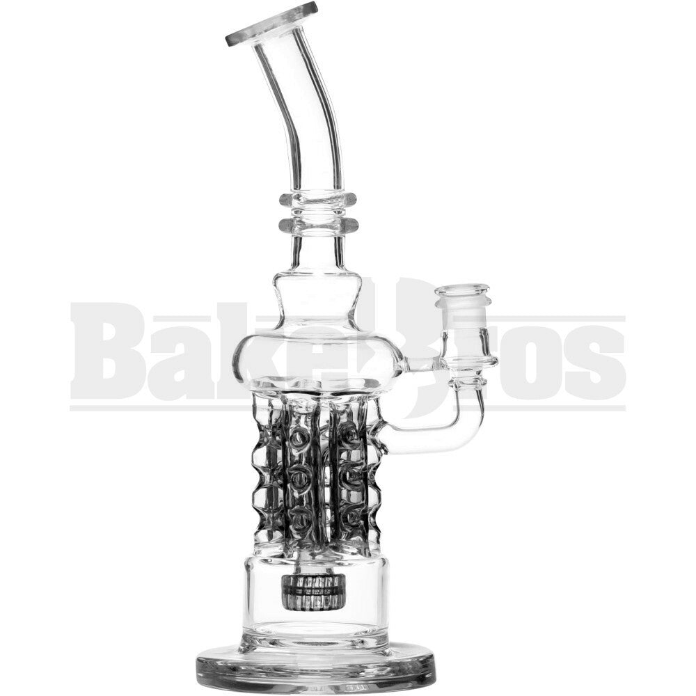 WP BENT NECK SWISS HEXACANNON W/ MATRIX PERC 11" EMERALD FEMALE 14MM