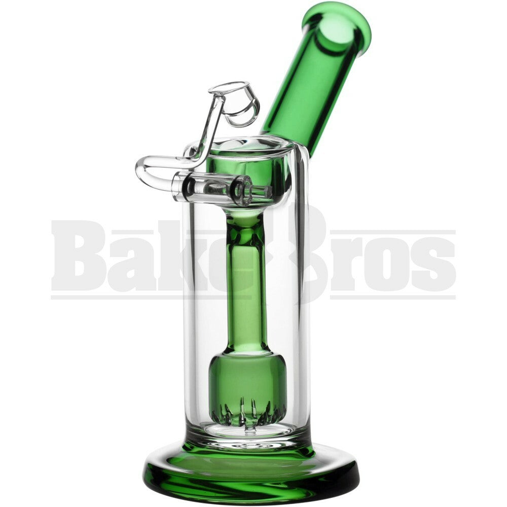 BUBBLER HAND PIPE SLIT CYLINDER PERC SWIVEL HONEYBUCKET NAIL 8" GREEN