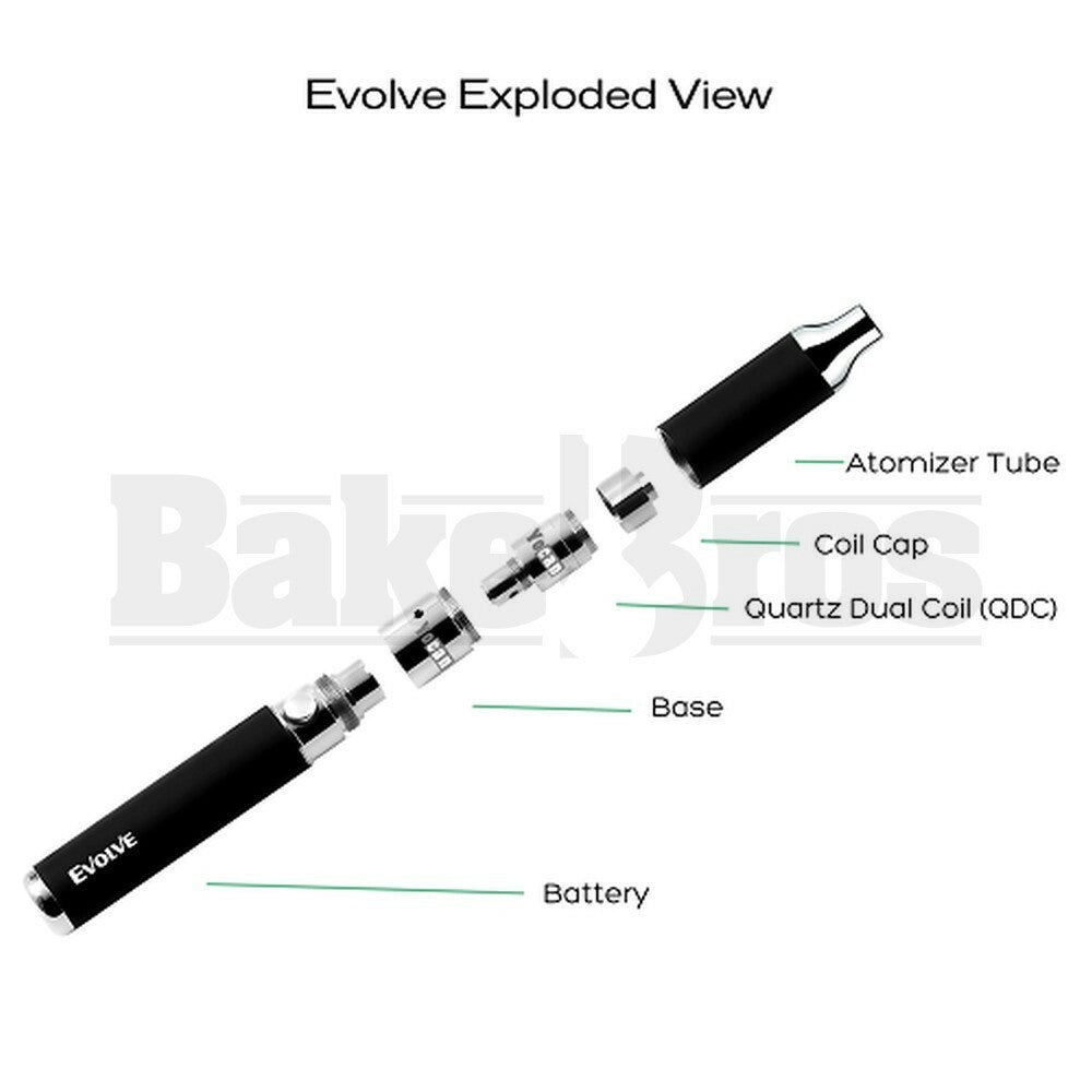 YOCAN EVOLVE VAPORIZER BHO OIL WAX PEN PORTABLE QUARTZ DUAL COIL BLACK