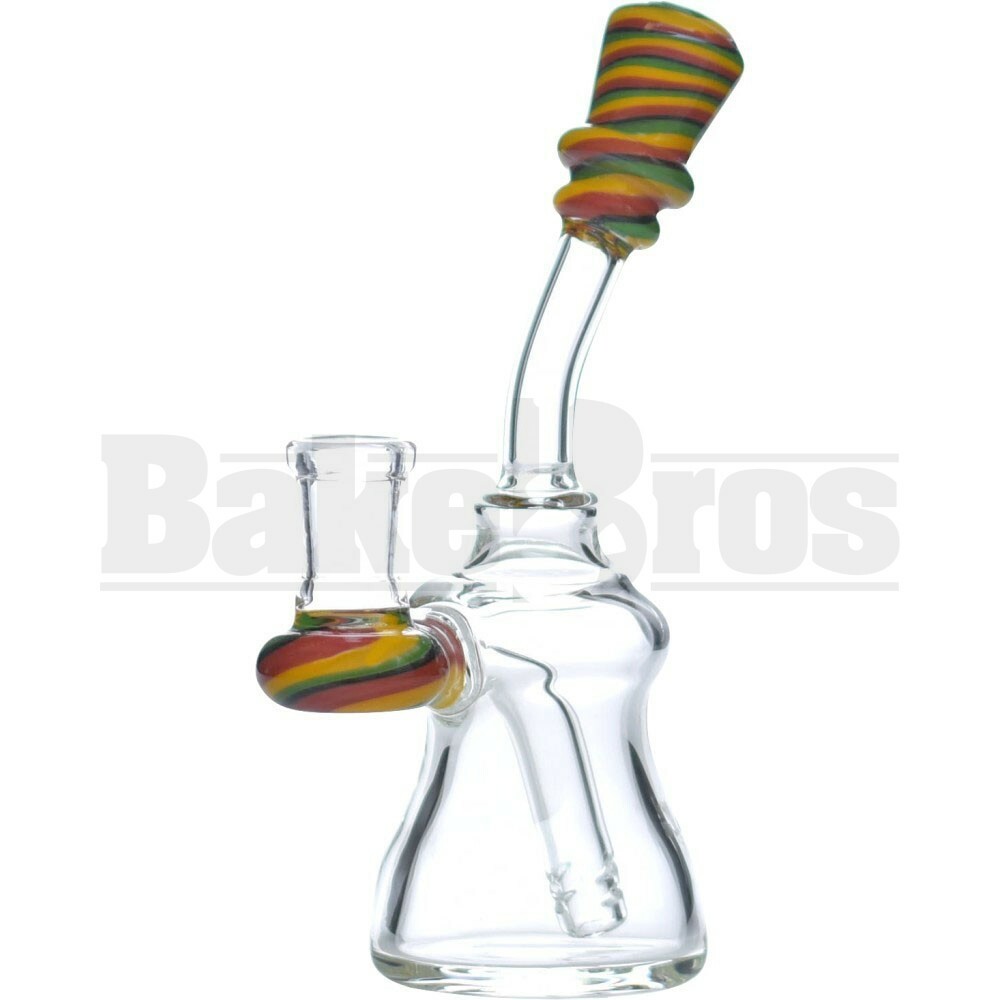 WP BENT NECK BELL W/ DIFFUSED PERC 6" RASTA FEMALE 14MM