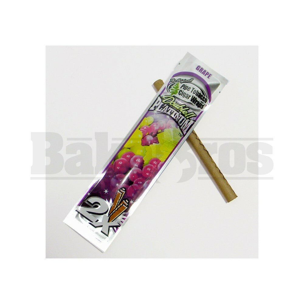 DOUBLE!! PLATINUM CIGAR WRAPS 2 PER PACK GRAPE Pack of 1