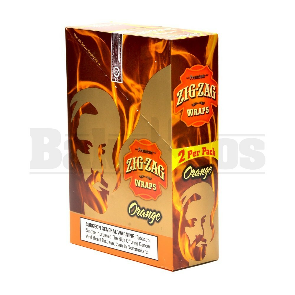 ZIG ZAG CIGAR WRAPS 2 PER PACK ORANGE Pack of 25