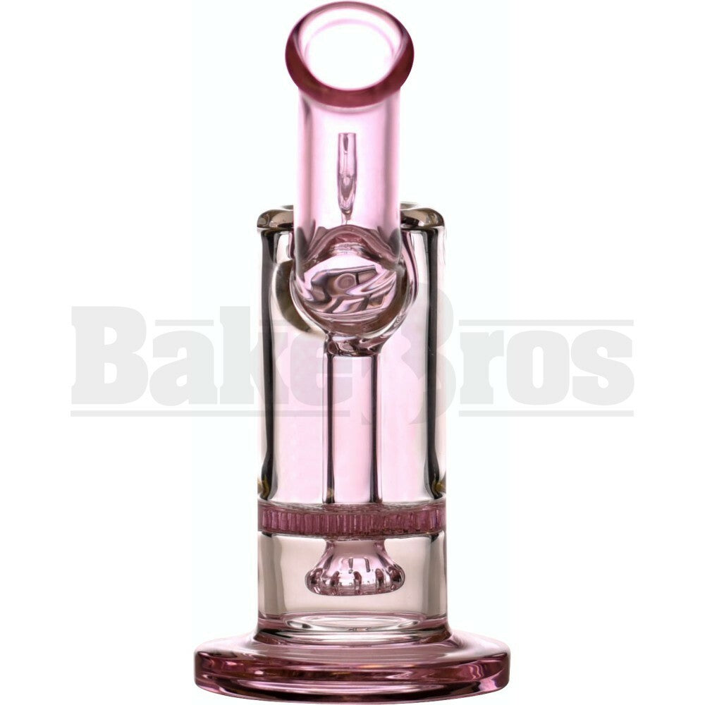 OIL RIG WP W/ HONEYCOMB SHOWERHEAD PERC & HONEYBUCKET QUARTZ NAIL 6" PINK