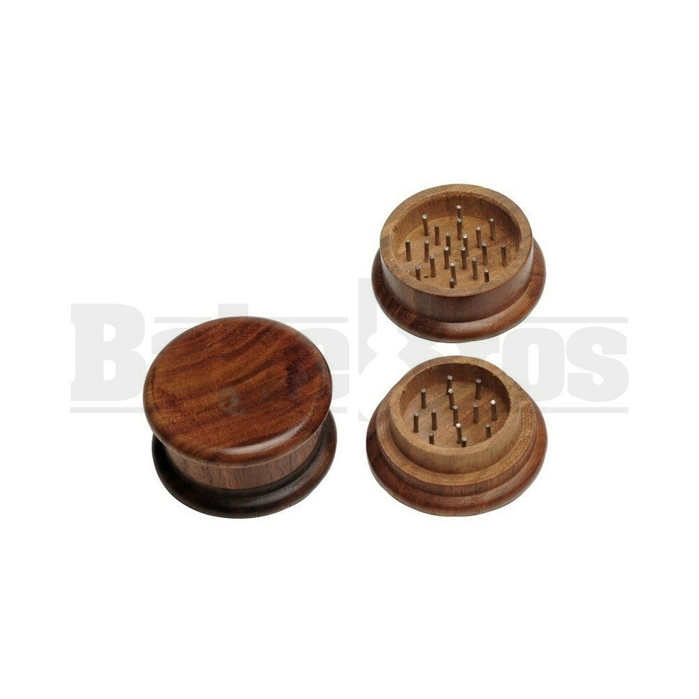 WOODEN GRINDER 2 PIECE 2.0" WOOD FINISHED Pack of 1