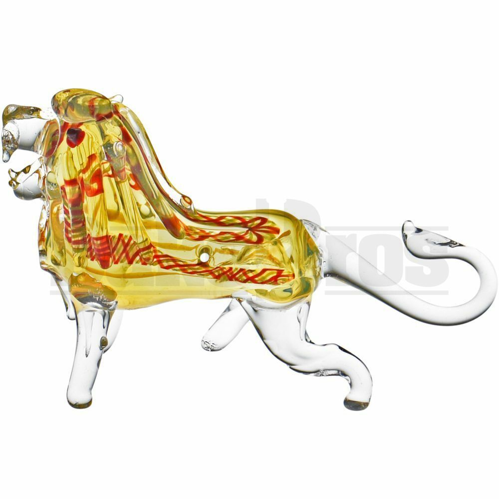 ANIMAL HAND PIPE STANDING LION 6" ASSORTED COLORS