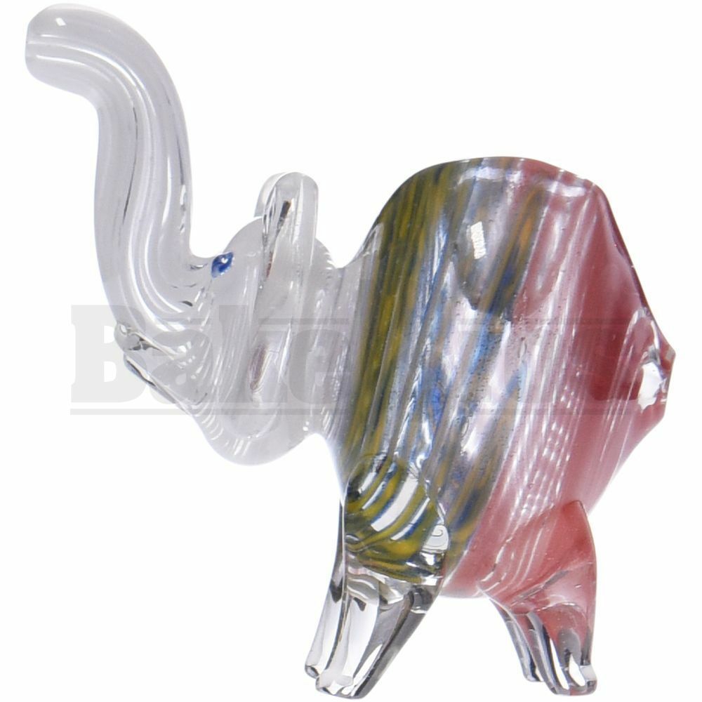 ANIMAL HAND PIPE ELEPHANT SITTING LINEAR DESIGNS 6" ASSORTED COLORS