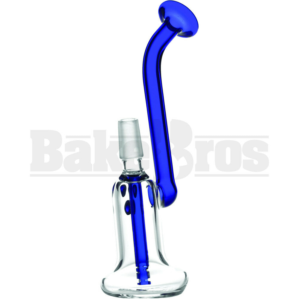 WP MINI BUBBLER ROUND BASE TRUMPET MOUTH 8" BLUE MALE 14MM