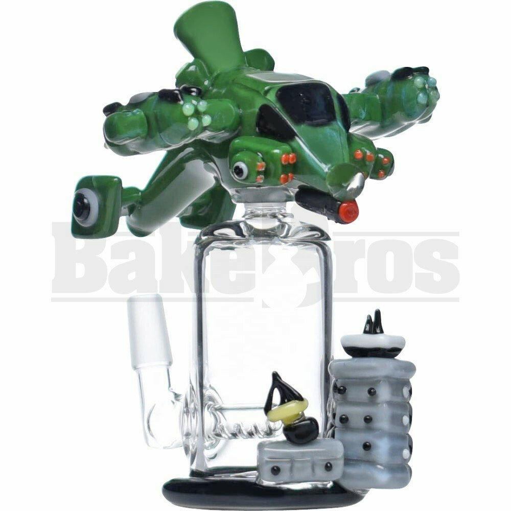 EMPIRE GLASSWORKS WP GUNSHIP 2 PIECE OIL RIG W/ INLINE PERC 6" GREEN MALE 14MM