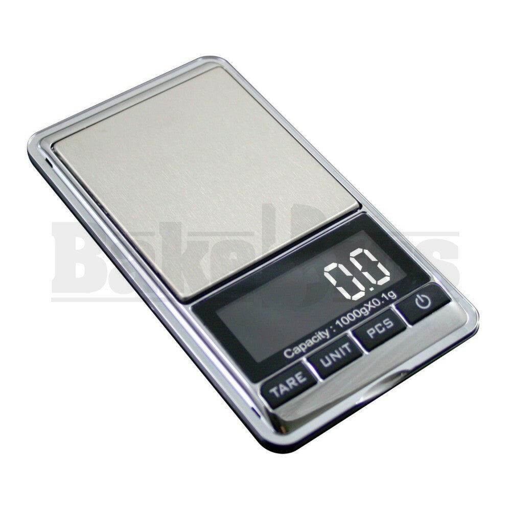 AWS DIGITAL SCALE CHROME SERIES 0.1g 1000g SILVER