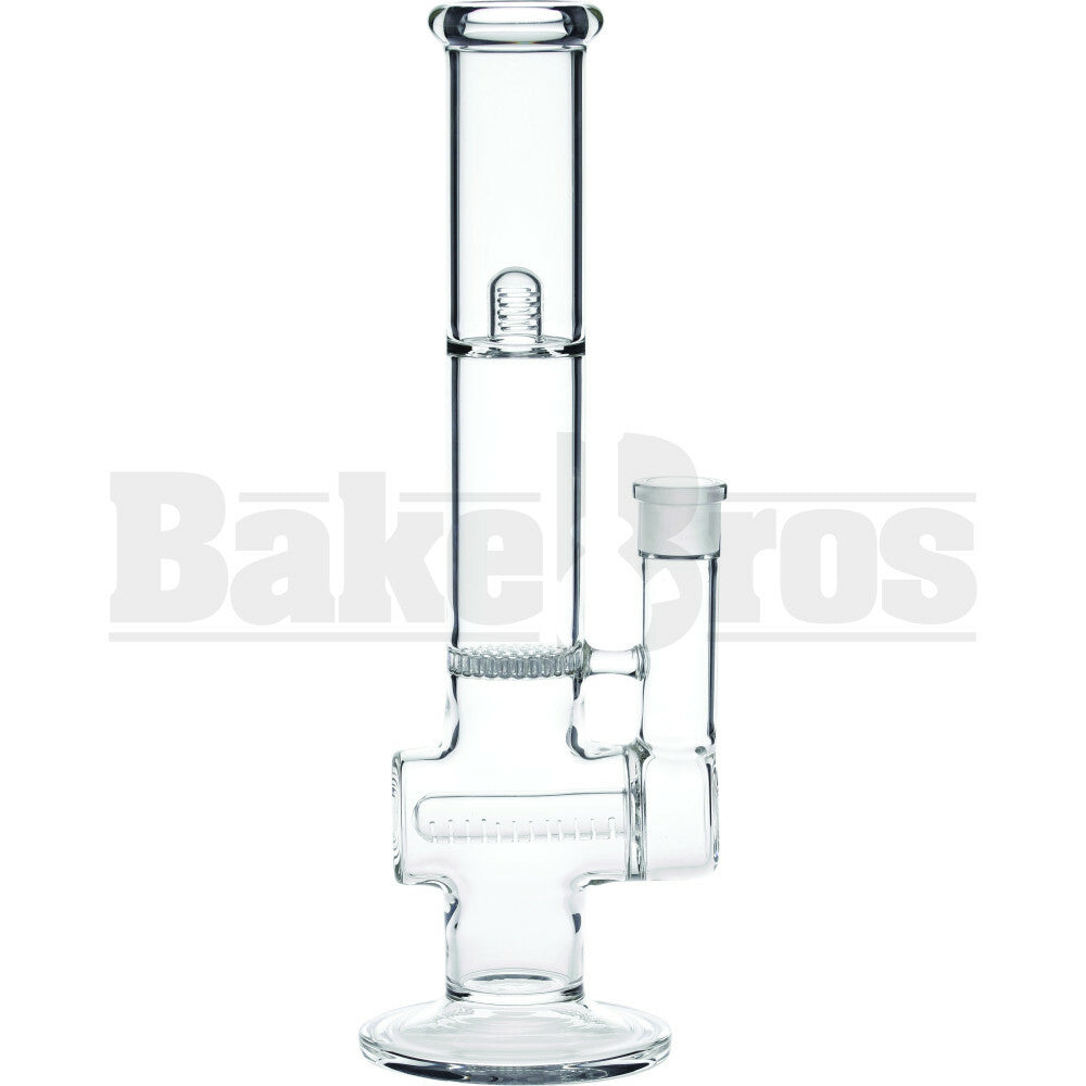 WP T-SHAPE TUBE HONEYCOMB DISK INILNE PERC W/ SPLASH STEMLESS 13" CLEAR FEMALE 18MM