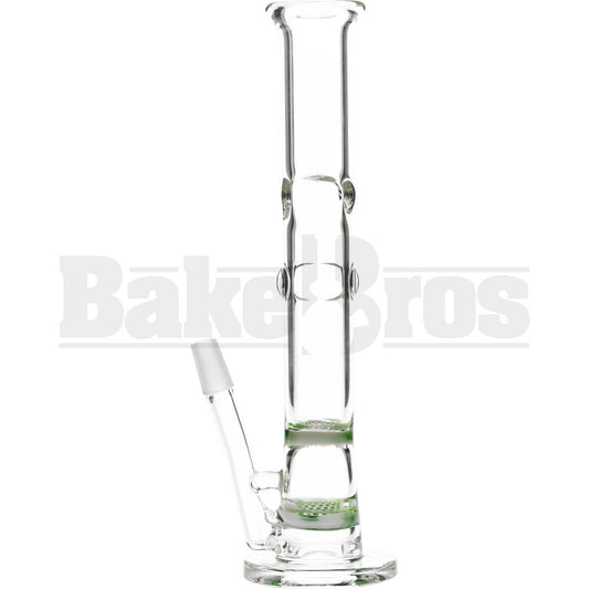 WP STAGGERED 2X HONEYCOMB DISK PERC STRAIGHT TUBE 10" GREEN WHITE MALE 14MM