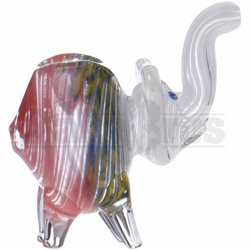 ANIMAL HAND PIPE ELEPHANT SITTING LINEAR DESIGNS 6" ASSORTED COLORS