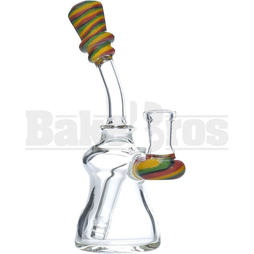 WP BENT NECK BELL W/ DIFFUSED PERC 6" RASTA FEMALE 14MM