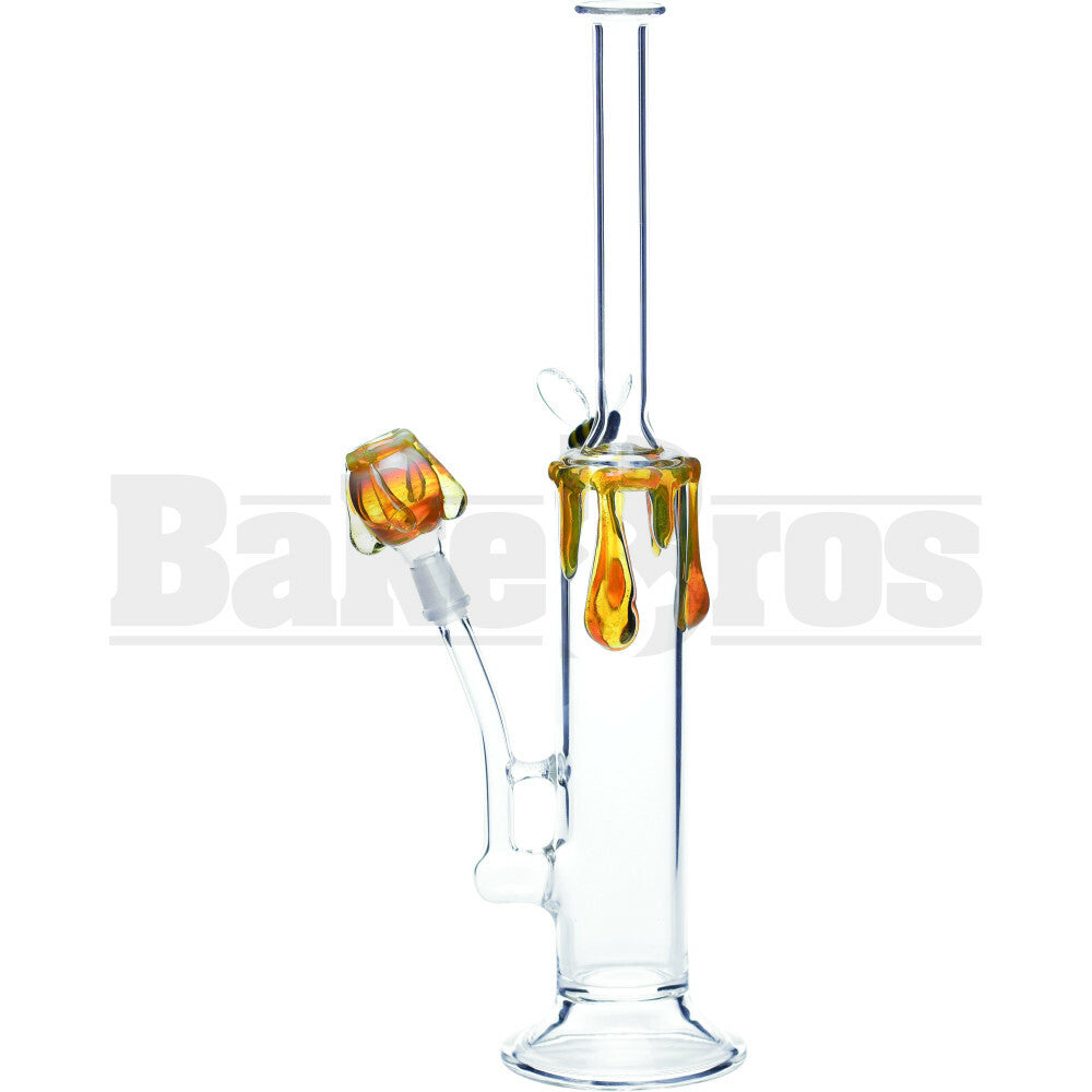 WP STR W/ GLASS BEE & DRIPPING GLASS 10" HONEY LEMON DROP MALE 10MM