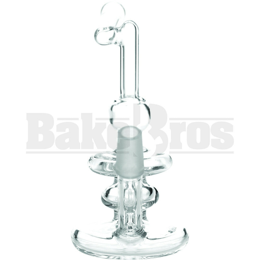 WP MINI BUBBLER 2 STACKED DISKS 5" CLEAR MALE 14MM