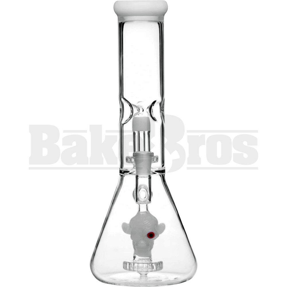 WP BEAKER ALIEN HEAD CIRQ & SHOWERHEAD PERC 12" IVORY WHITE FEMALE 14MM