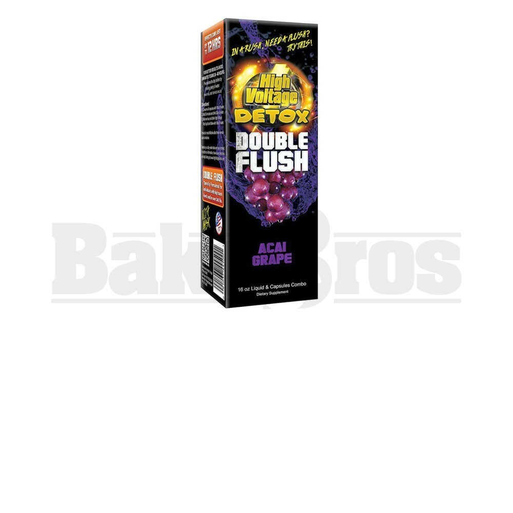 HIGH VOLTAGE DETOX DOUBLE FLUSH CLEANSER ACAI GRAPE 16 FL OZ, 6 CAPSULES