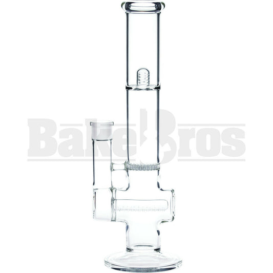 WP T-SHAPE TUBE HONEYCOMB DISK INILNE PERC W/ SPLASH STEMLESS 13" CLEAR FEMALE 18MM