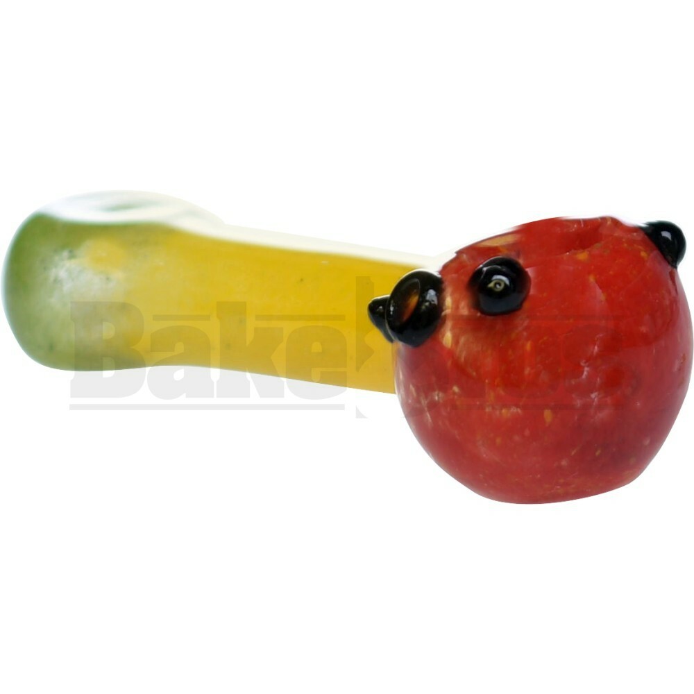 GLASS SPOON HAND PIPE FULL FRIT GLASS 5" RASTA