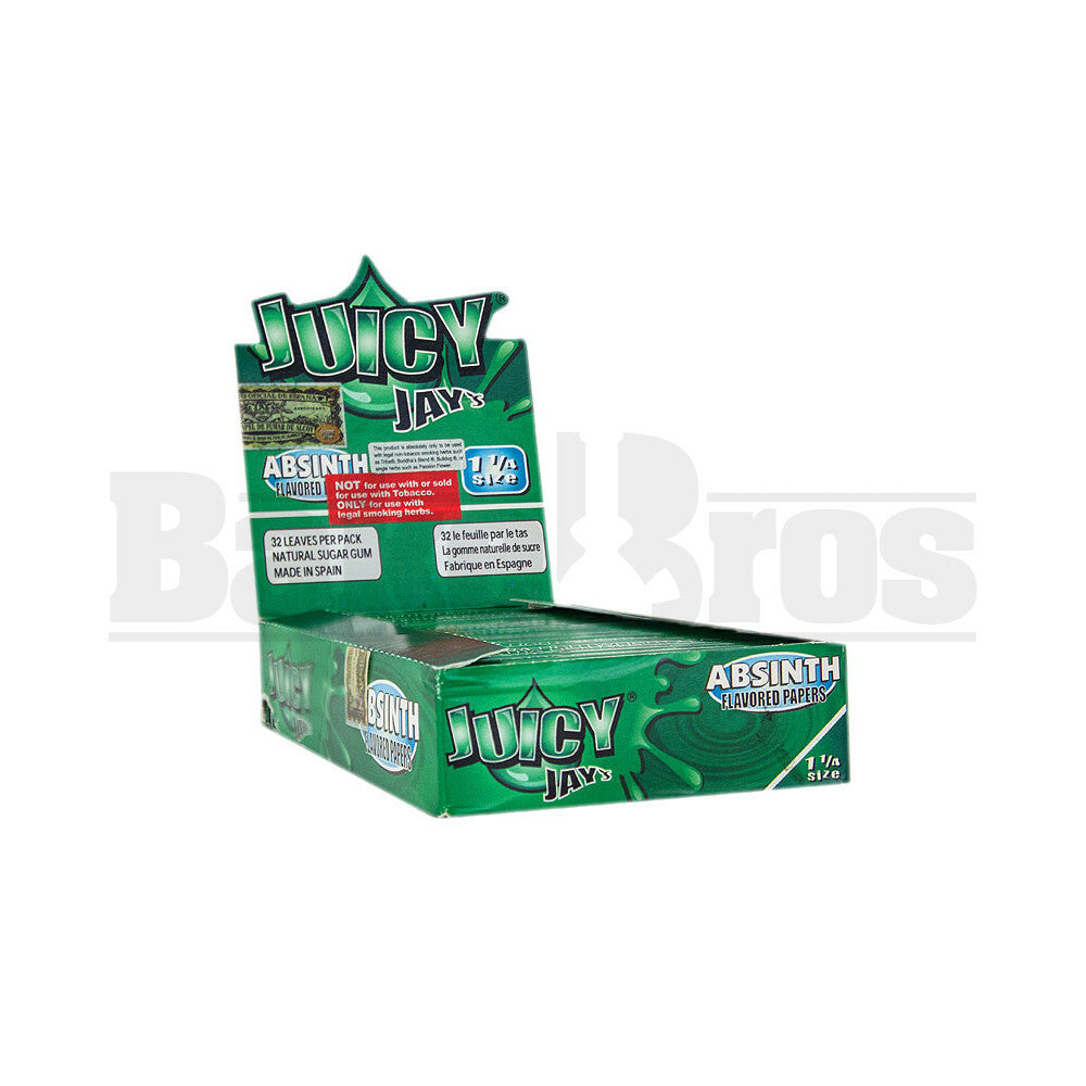 JUICY JAY'S FLAVORED PAPERS 32 LEAVES 1 1/4 ABSINTH Pack of 24