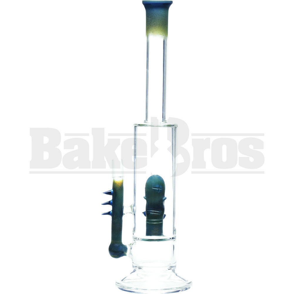 KROWN KUSH WP STRAIGHT TUBE MONSTER PERC W/ SNAKE BITE 15" EMERALD MALE 18MM